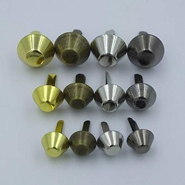 100 pcs 3/8" 1/2" 5/8" 10 12 15mm Flat Purse Handbag Feet Nailheads Stud Spike Buckles 4 Color Choice