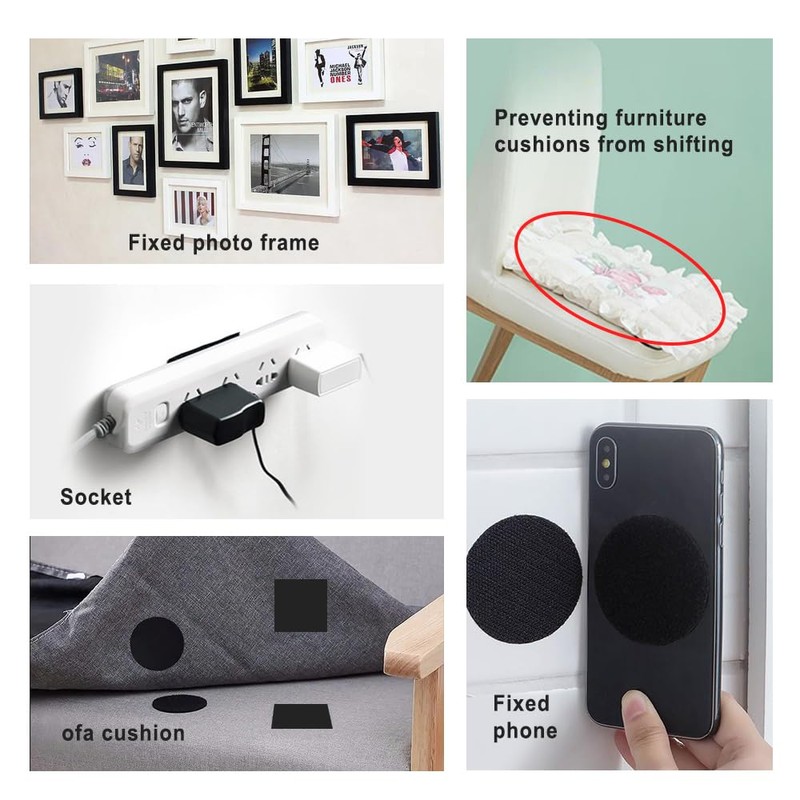 HLIWS Sticky Backed Tape-30pcs Reusable Hook and Loop Tape Strips,Non