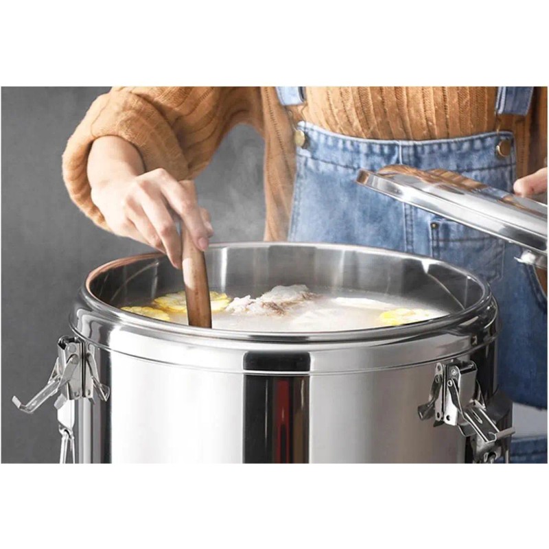 SOCOTIDE 12L Stainless Steel Insulated Stockpot With Lid For Soup