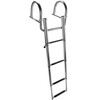 Mojiate 4-Step Stainless Steel Pontoon Boat Ladder - Foldable Telescoping