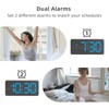 uscce Wooden Digital Alarm Clocks for Bedrooms: Dimmable Dual Alarm