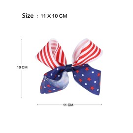 American Flag Hair Clip for Baby Girls Red White Blue Hair Clips Patriotic Hair Bow Clips for 4th of July Hair Accessories Grosgrain Hair Bows TSFJ48 (Hair Clip 4)