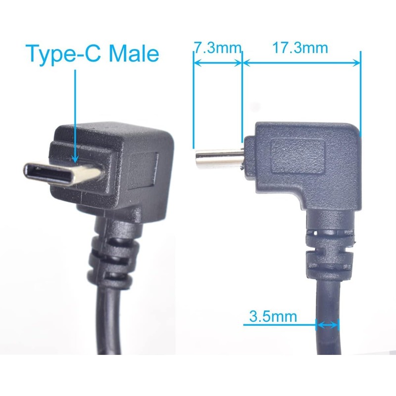 ELNONE 2PCS 22AWG USB Type C Pigtail 2 Wire Up-Down