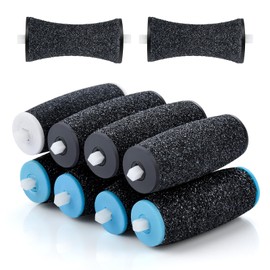 AiQInu 10 Stück Hornhautentferner Ersatzrollen, 2 Formen und 3 Arten von Rauheit Hornhautentferner Elektrisch Ersatzrollen Kompatibel mit Scholl, für Fußpflege