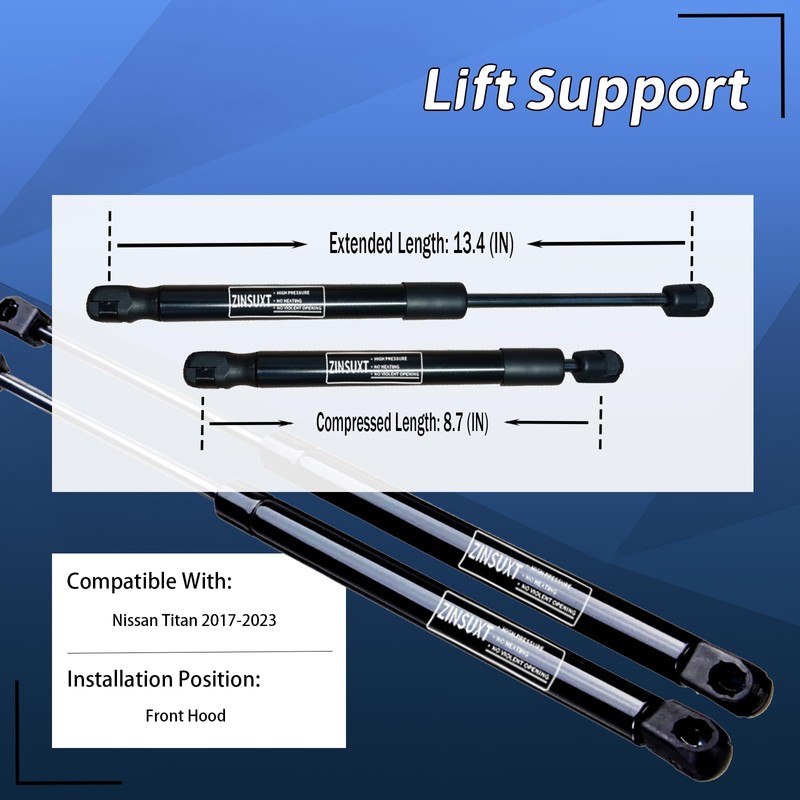 ZINSUXT Front Hood Lift Supports Shock Struts Gas Spring for