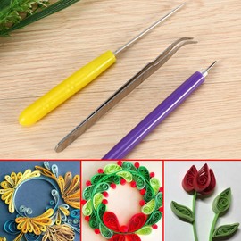 3 Pieces Paper Quilling Tools Set Tweezers Needle Pens Slot Pen Paper Carft Decorations