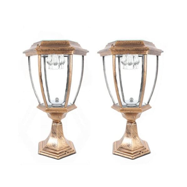 BJTDLLX Outdoor Solar Post Lights, Metal Solar Powered LED Pillar