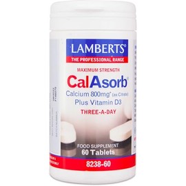 Lamberts Calasorb Calcium 800mg (As Citrate) Plus Vitamin D3 60 Tablets