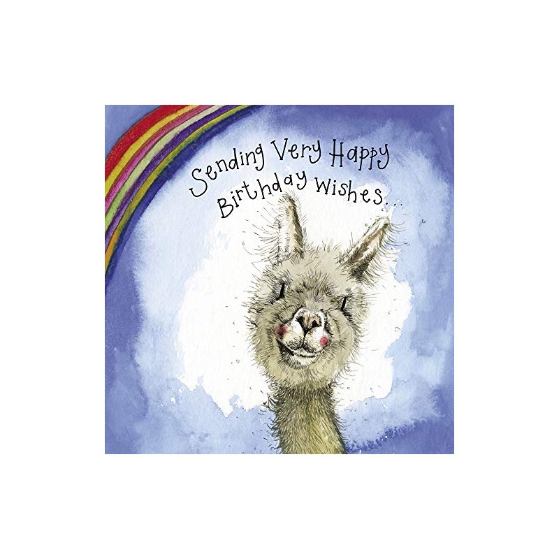 ALEX CLARK Birthday Wishes Alpaca Card