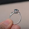 LUO Round Shaped 1.68 CT London Blue Topaz Ring Branch