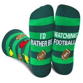 Funny Football Socks for Men Dad Teen Boys - I’d Rather Be Watching Football Novelty Fun Cool Crazy Funky Cool Socks - Fathers Valentines Day Funny Birthday Gifts Christmas Stocking Stuffers