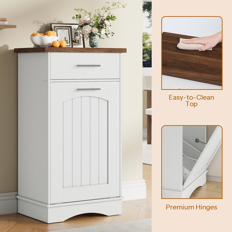 HOOBRO 10 Gallon Tilt Out Trash Cabinet, Kitchen Trash Can,Trash