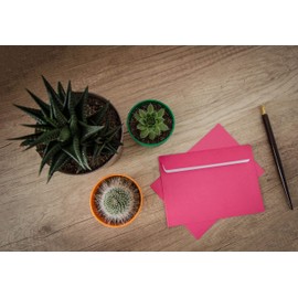 Pack of 25 / 50 / 100 Envelopes Pink / Magenta / Pink DIN C6 Windowless (Pack of 25, Pink)