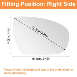 SENZEAL Spiegelglas Beifahrerseite Beheizbar mit Trägerplatte für Hyundai i20 2014-2020 Außenspiegel Glas Ersatz Rechts