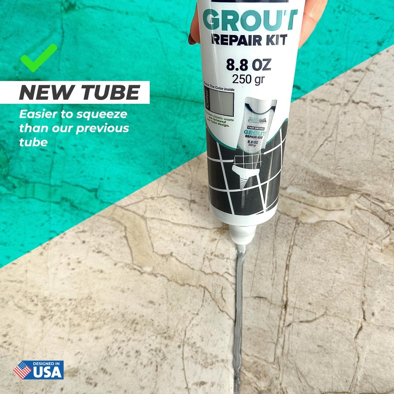 PentaUSA Grout - Premixed Grout Repair Set, 8.8 oz, 2