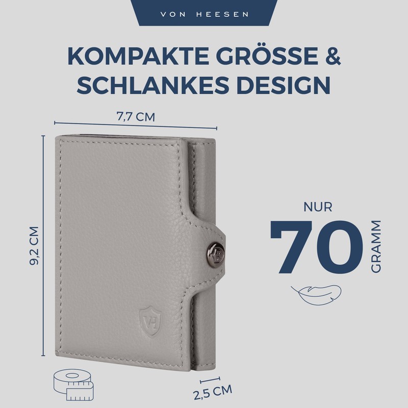 VON HEESEN Credit Card Holder Credit Card Holder, gray, XXL