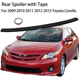 Rear Spoiler Wing Compatible with 2009 2010 2011 2012 2013 Toyota Corolla CE LE Base Stylish Trunk Spoiler Wing Tail Lip Glossy Black