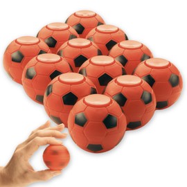 Entervending Fidget Spinners - 2 Inch Stress Balls - 12 Pcs Soccer Party Favors - Orange Mini Fidget Spinners - Classroom Prizes - Fidget Spinners for Kids - Easter Basket Stuffers