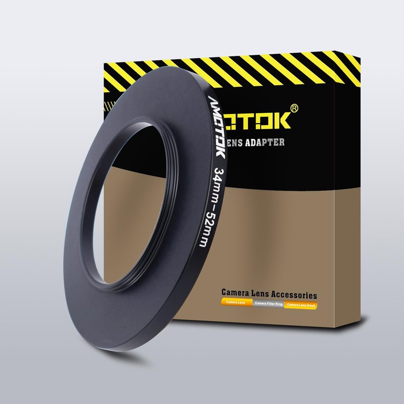 34 mm lens to 52 mm camera lens adapter, 34