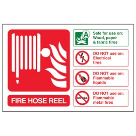 V Safety Fire Hose Reel ID - Landscape 150 x 100 mm - 3mm Aluminium Composite Safety Sign