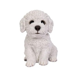 Uvia H23250 Sitting Bichon Frise (Large) 7.3 x 5.1 x 7.2 inches (18.5 x 13 x 18.3 cm) Doll Figurine Figurine Animal Garden Decoration Dog Dog