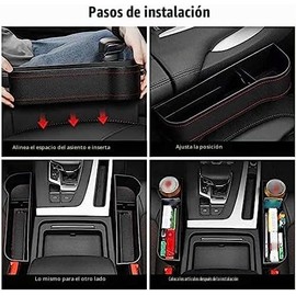 Greensen Organizador de Asiento de Automóvil, Caja de Almacenamiento Multifuncional, Organizador de Portavasos de Agua, Ideal para Evitar Que los Artículos Caigan Entre los Asientos,