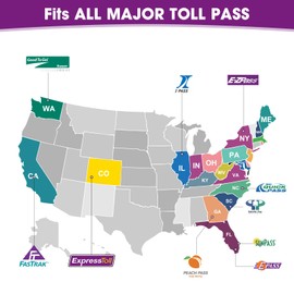 Amoner U EZ Pass Holder for Windshield for Most States Major, Ezpass Holder for Windshield Easy to Install and Remove Ipass Sticker Mount Toll Transponder for Car