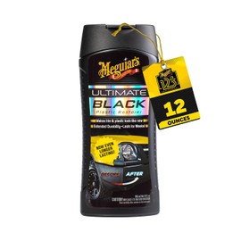 Meguiar's Ultimate Restaurador de plástico Negro, restaurador de Coche Duradero Que da Nueva Vida al Exterior de plástico Negro, Vinilo y Borde de Goma, Botella de 12 onzas