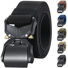Yardoor Tactical Belts for Men,Military Hiking Rigger 1.5" Nylon Web Work Belt with Heavy Duty Quick Release Buckle