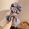 Hair Scrunchies Ribbon Blue Women Hair Accessories Elegant Style