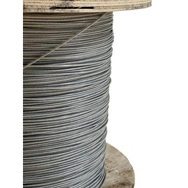 Laureola 3/64" to 1/16" (PVC) Vinyl Coated Clear Color Galvanized Cable 7x7 Strand Aircraft Cable Wire Rope (500 ft)