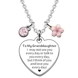 JMIMO Granddaughter Necklace Granddaughter Christmas Birthday Gifts from Nanny Grandad