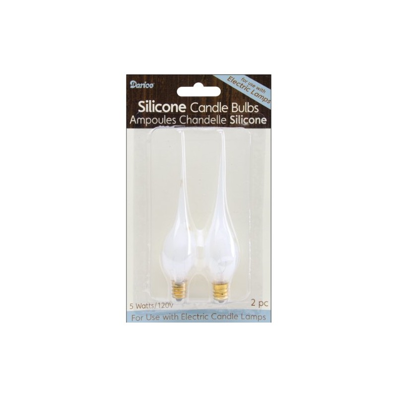 Candle Lamp Collection Silicone Candle Bulbs-5 Watt 2/Pkg
