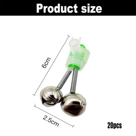 JINJUMEI 20PCS Angelglocken, Angeln Bissanzeiger, Spiralclip Fischglocken Angeln Bissanzeiger für Das Meeresfischen im Freien Angelruten Angelzubehör Metall