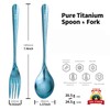 TiTo Titanium Cutlery Set, Lightweight Pure Titanium Fork & Spoon,