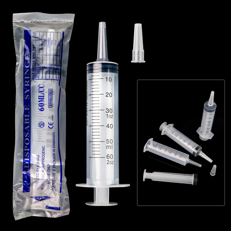 HAKACC 60 ml Disposable Syringe,Feeding Syringe Sterile Package,50 ml to