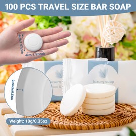 Kacctyen 100 Pcs 0.35oz Mini Bar Soap Bulk Travel Soap Individually Wrapped Bulk Hand Soap Hotel Soap Bars Travel Size Toiletries for Hospitality Guest Bathroom Vacation Rentals