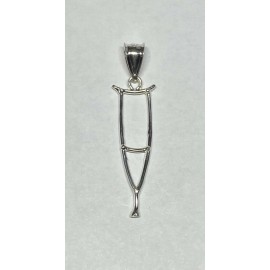 Sterling Silver Saint Lazarus Crutch "Muleta de San Lazaro" Amulet Pendant