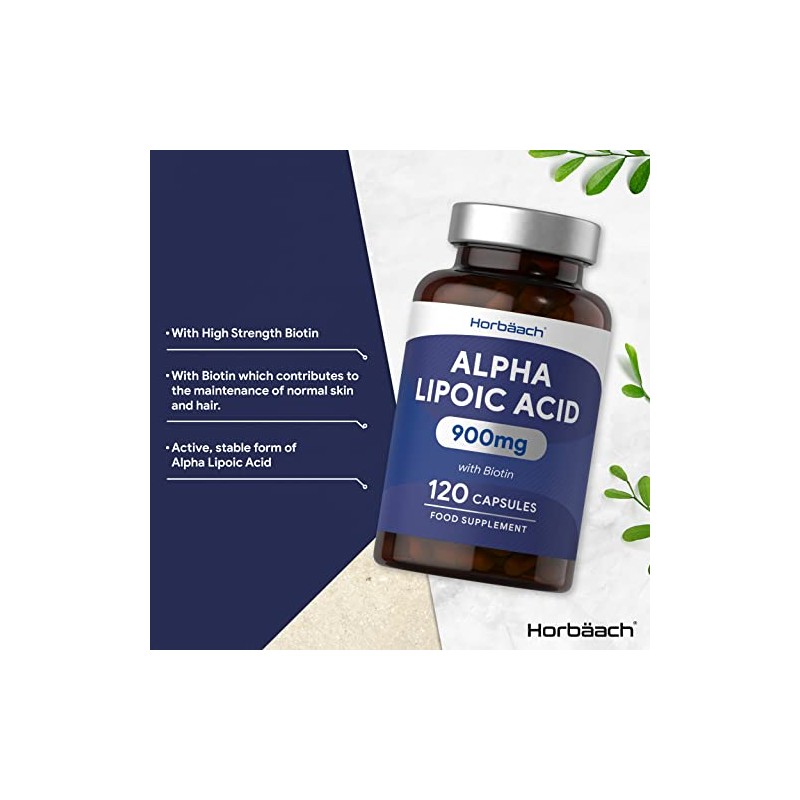Alpha Lipoic Acid ALA Supplement 900mg | 120 Capsules |