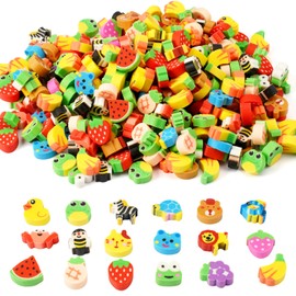 Pack of 300 Colourful Plastic Mini Erasers, Cute Novelty Erasers for Party Favours, Homework Rewards, Gift, Pencil, Small Eraser, Animals Set for Students, Random Style