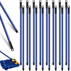 Gisafai 20 Pcs Broom Handle with Threaded Tip Powder Coated Broom Handle Metal Cleaning Pole with Plastic Thread Broom Stick for Floor Brushes Broom Replacement Cleaning Tools Accessories