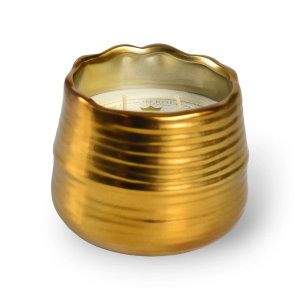 Bourbon Royalty Regal Golden Textured Midas Medium 20 Ounce Ceramic/Wax