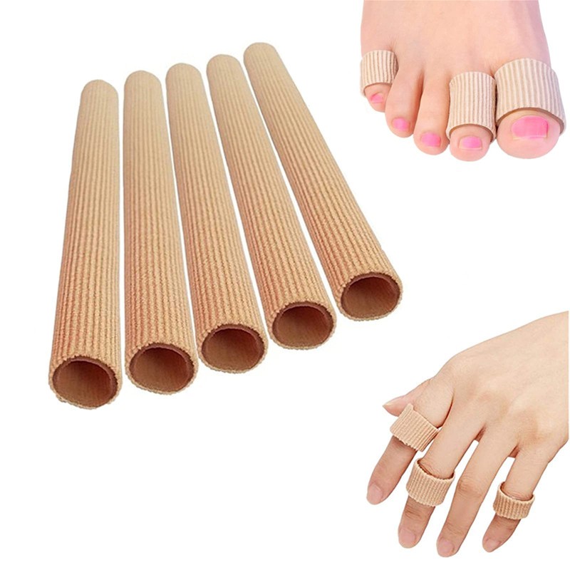 5 Stück Silikon Zehenschutz Schlauchbandage Fingerbandage Fingerschutz Gel Zehenpolster 15x2cm