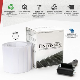 LINCONSON Clear Slip Resistant Stairs Tread Grip Tape | 4” x 32” | Anti Slip Strips-PVC Free (15 Pack) | Easy Install Roller Included