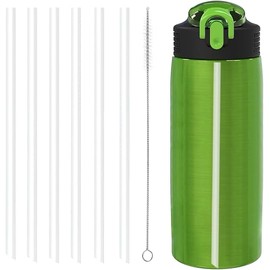 Bubrike Replacement Straws Compatible with Zak Designs Water Bottle 19oz,25oz,27oz With Locking Spout Cover-6 Straws and 1 Straw Brushes