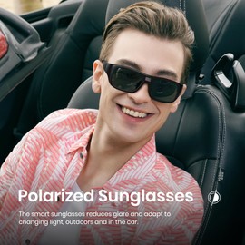 Cyxus 0.1S Intelligent Light Sensitive Colour Changing Sunglasses Men Women Classic Polarised Sunglasses Outdoor UV 400 for Driving Fishing Travel P1153, gray