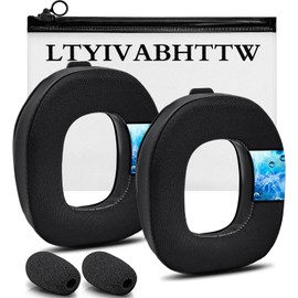 A40 TR Cooling Gel Replacement Earpads for Astro A40 TR Only, Made by LTYIVABHTTW, Cool Feeling Fabric, Improved Durability, with Microphone Foam | Black