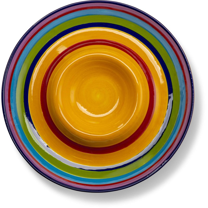 KooK Ceramic Chip & Dip Platter, Large Divided Serving Dish