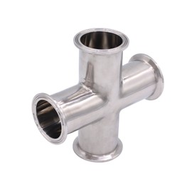 DERNORD 4 Way Cross Clamp Fits 1.5" Tri-clamp Sanitary Fitting Stainless Steel 304, 25mm Pipe OD