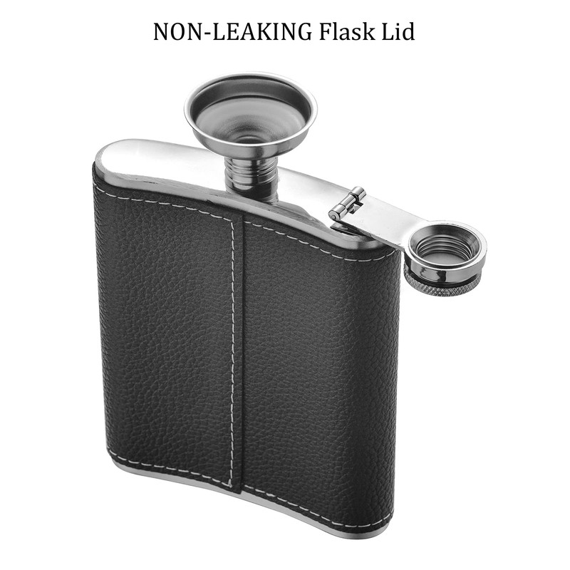 Yenghome Hip Flask Set, 8 OZ Premium Stainless Steel Leather